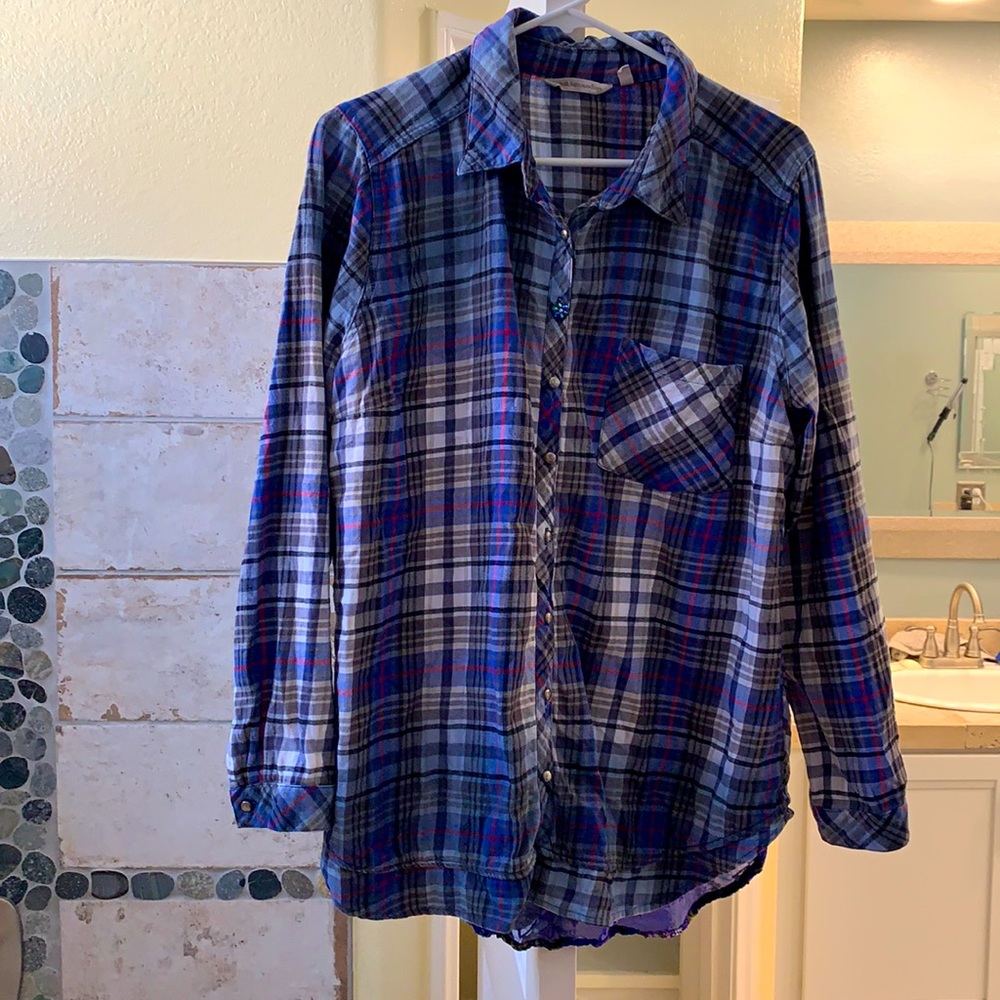 Soft Surroundings flannel looking button up